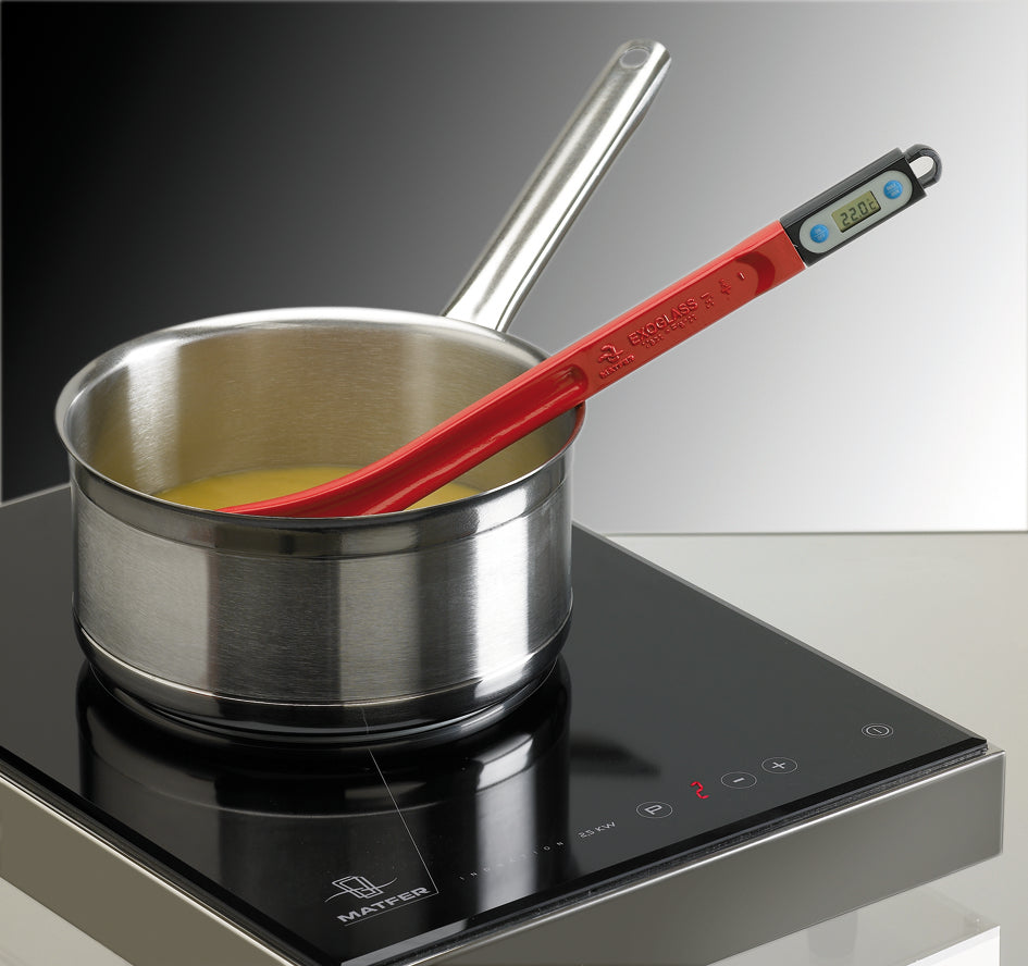 Dough spatula with thermometer, made of Exoglass®, for continuous