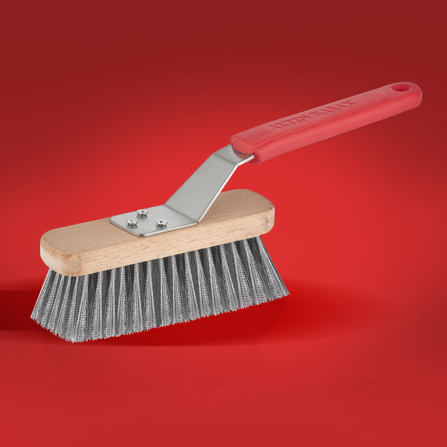 ABM Short Pizza Oven Brush With large Steel Bristle 16x4.5cm (A 320SL 01)