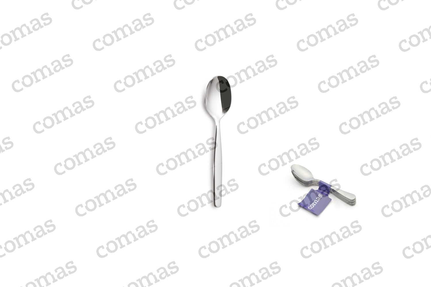 Comas Film 6 Coffee/moka Spoon Malvarosa 18/10 Stainless Steel 4mm Silver (6587)