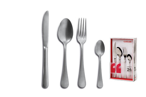 Comas 24 Pieces Table Top Sevilla S Vintage 18/10 Stainless Steel 2.5mm Silver(7917)