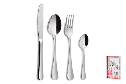 Comas 16 Pieces Table Top Sevilla S 18/10 Stainless Steel 1.8mm Silver(8239)