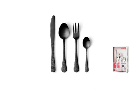 Comas 16 Pieces Table Top Luna 18/10 Stainless Steel 1.8mm Black(8243)