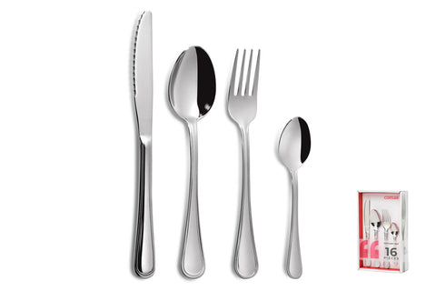Comas 16 Pieces Table Top Bilbao S 18/10 Stainless Steel 1.8mm Silver(8244)
