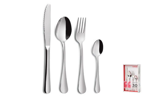 Comas 30 Pieces Table Top Sevilla S 18/10 Stainless Steel 1.8mm Silver(8672)