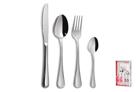 Comas 30 Pieces Table Top Bilbao S 18/10 Stainless Steel 1.8mm Silver(8676)