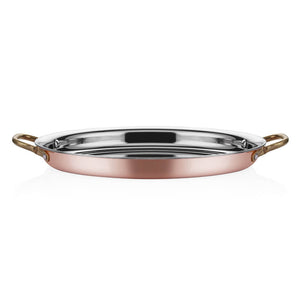 ABM Multi Metal Copper Oval Low Omelette Pan 28*21*6CM (A 101OS 28)