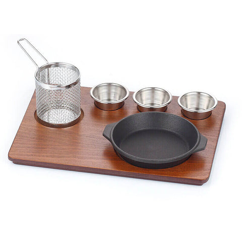 ABM Iron Cast Round Dish Fajita Set -MDF (A 216 07)