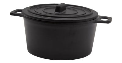 Adrier Matte Black Large Round casserole - 15 Cm Ø X 8.5 Cm High With 19 Cm Handle (RCQ1510-MBK)