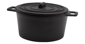 Adrier Matte Black Large Round casserole - 15 Cm Ø X 8.5 Cm High With 19 Cm Handle (RCQ1510-MBK)