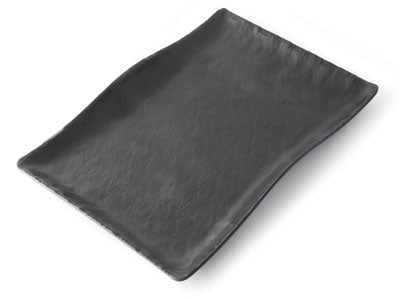 Adrier Matte Black Large Wave-rectangular Plate - 32 X 21  X 3.5 Cm  (RCTP3221-MBK)