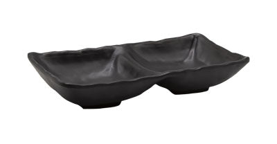 Adrier Matte Black Rectangular Bowl 2 Compartments - 17 X 8.5 X 3.5 Cm (SRCTB17085-MBK)