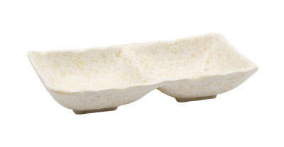 Adrier White Marble Rectangular Bowl 2 Compartments - 17 X 8.5 X 3.5 Cm (SRCTB17085-MWH)