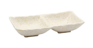 Adrier White Marble Rectangular Bowl 2 Compartments - 17 X 8.5 X 3.5 Cm (SRCTB17085-MWH)