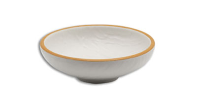 Adrier Blanco Con Borde Naranja Medium Bowl - 20 Ø Cm X 6.5 Cm High (TTRB20-WO)