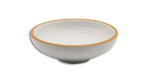 Adrier White With Orange Edge Large Bowl - 25 Ø Cm X 08 Cm High (TTRB25-WO)