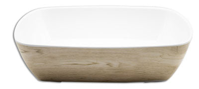 Adrier Wood/White Rectangular Salad Bowl GN 1/2 - 32 X 26 X 8.3 Cm (TTRB3226-WW)