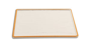 Adrier White With Orange Edge Medium Rectangular Platter - 24 X 19 X 1.5 Cm (TTRP2419-WO)