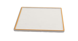 Adrier White With Orange Edge Medium Square Platter - 23 X 23 X 1.5 Cm (TTSQP23-WO)