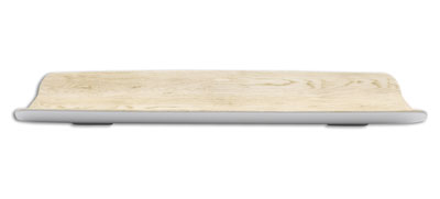 Adrier Wood/White Large  Rectangular Tray With Curved Edges GN 1/2 - 53 X 16 X 4 Cm (TTWT5316-WW)