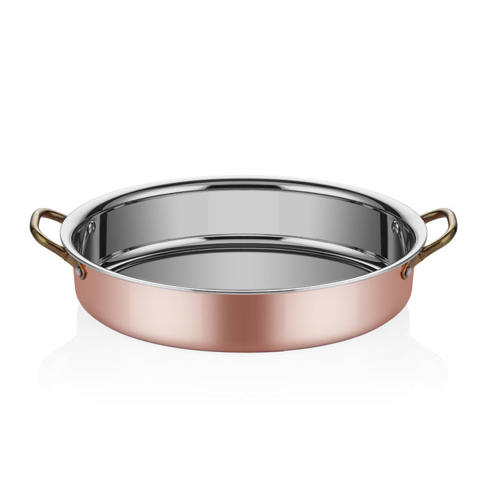 ABM Multi Metal Copper Oval deep Casserole 25x17x6CM(A 101OC 25)