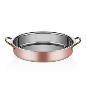 ABM Multi Metal Copper Oval deep Casserole 25x17x6CM(A 101OC 25)