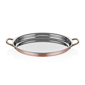 ABM Multi Metal Copper Oval Low Omelette Pan 25x17x3cm(A 101OS 25)