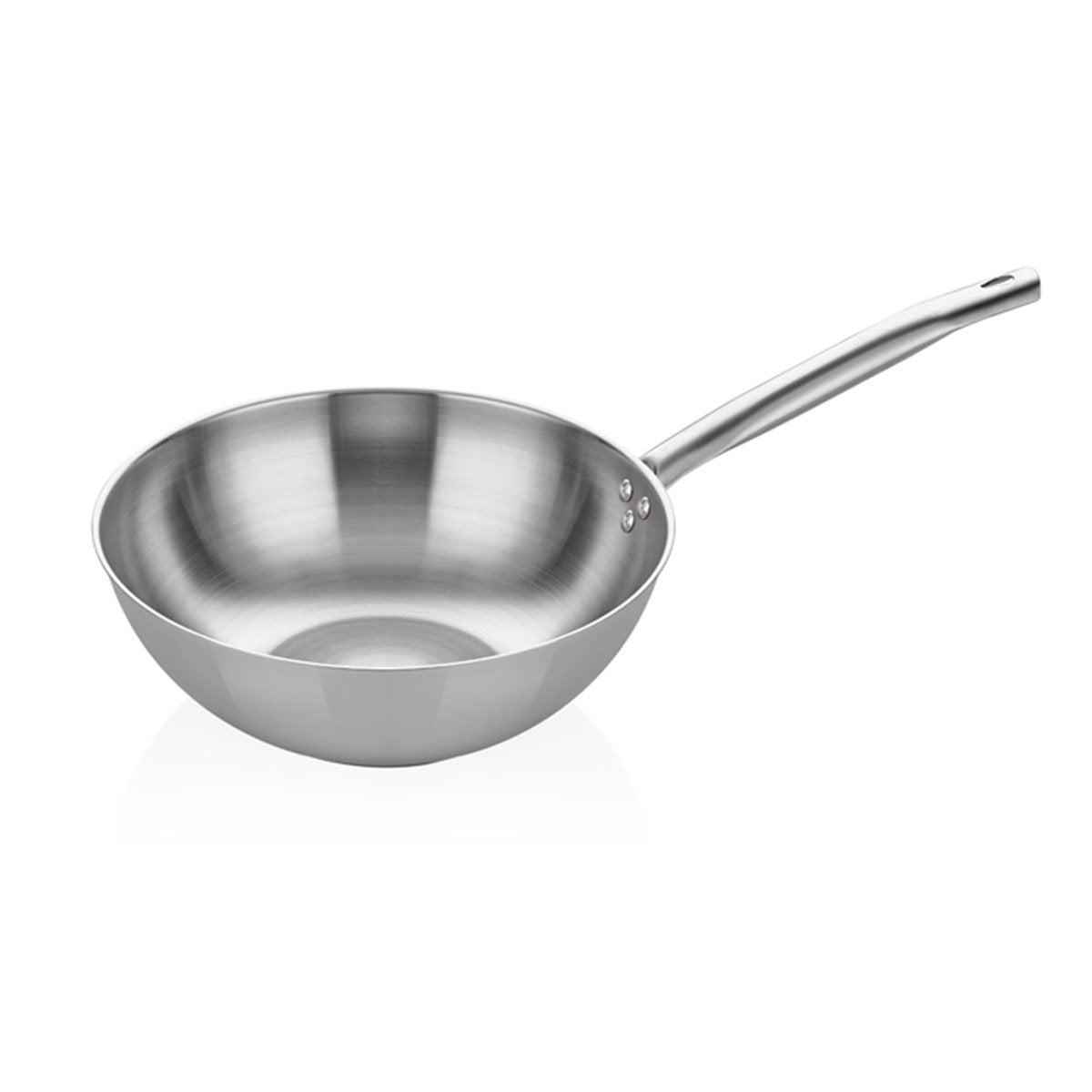 ABM Steel Round Wok Pan With Stainless Steel Handle 28cm (A 107WK 28)