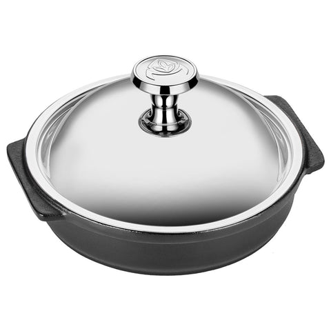 ABM Iron Cast Round Stew Pot 16cm + Stainless Steel Lid (A 120GV 16K)