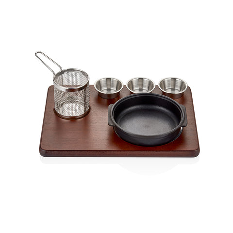 ABM Iron Cast Stew Pot Serving Set -Medium Density Fiber (A 156 07)