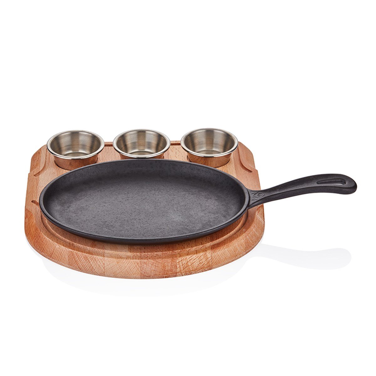 ABM Iron Cast Oval Fajita Skillet 21X15cm + Trivet CH (A 120SA 21SA)