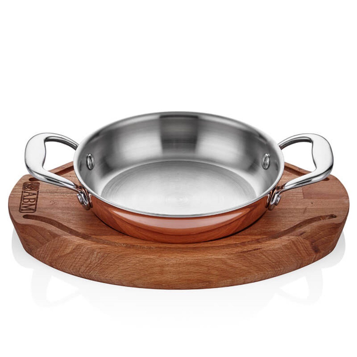 ABM Elite Multi Metal Copper Round Dish 22cm + Trivet (A 102YS 22A)
