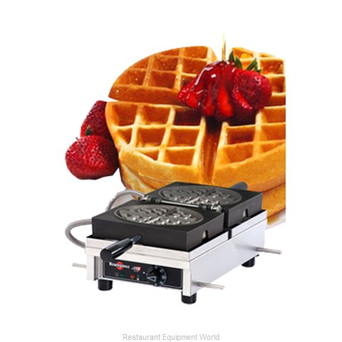 Eurodib Krampouz Round  Waffle Machine 180 Degree Opening 120v (WECDCAAS)