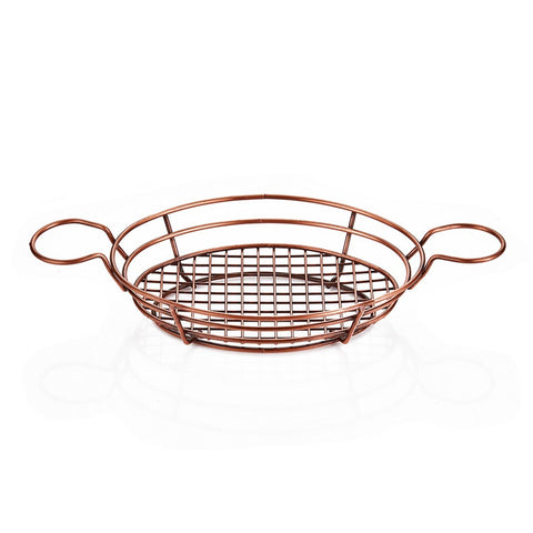 ABM Oval Serving Medium Basket Rustic Copper 28x20cm (A 007B 01)