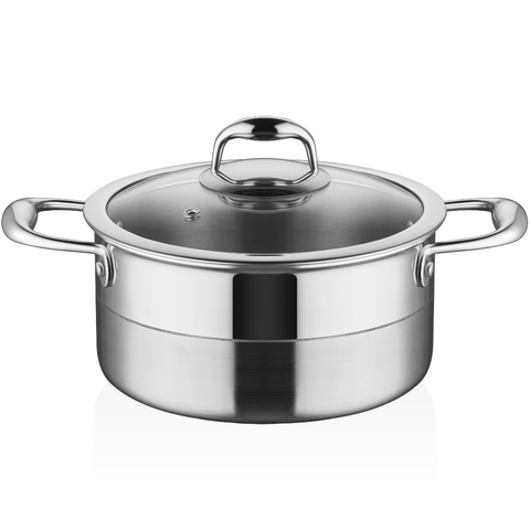 ABM Elite Multi Metal Deep Round Steel Casserole 24cm (A 105CD 24)