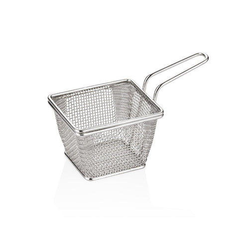 ABM Square Stainless Steel With Mesh Mini Chips Basket 10x8x7cm (A 006 02)