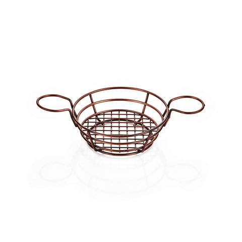 ABM Round Serving Large Basket Rustic Copper 21x6cm (A 008B 02)