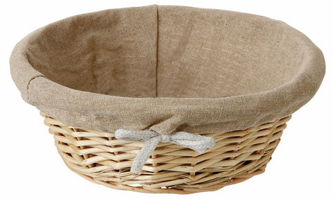 Matfer Bourgeat WICKER BASKET ROUND LINEN LINED 8 3/4" 573476