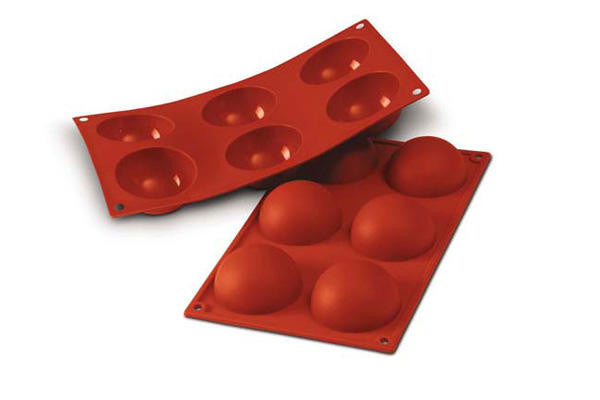 Silikomart SF002 - Silicone Mould N. 6 Half-spheres Ø70 H 35 Mm (Pack of 10)