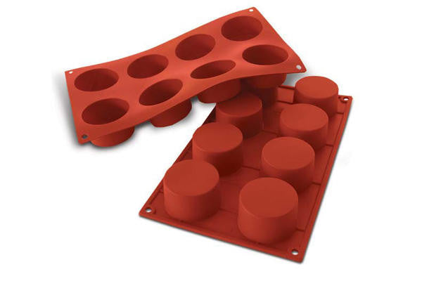 Silikomart SF028  Silicone Mould N. 8 Cylinders Ø60 H 35 Mm (Pack of 10)