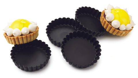 Matfer Bourgeat Exoglass® Fluted Round Tartlet Mold 4" 345658 (Pack of 12)