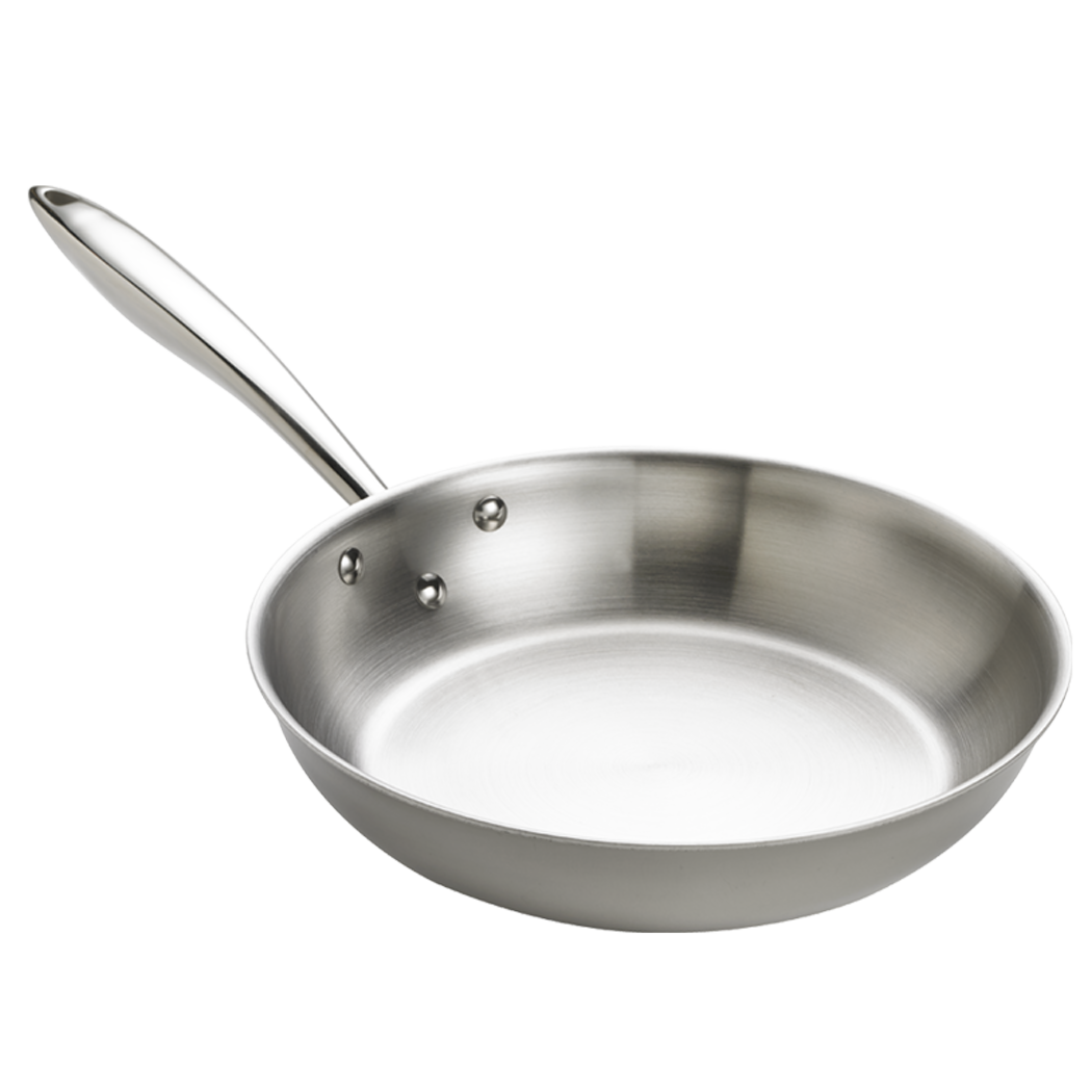 Browne Foodservice Thermalloy Stainless Steel Tri Ply Fry Pan 11x2" / 28x5cm (5724094)