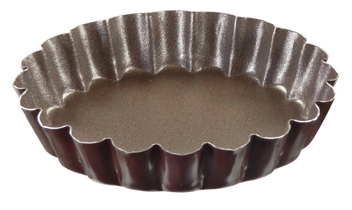 Louis Tellier Gobel N-Stick Round Fluted Mold 3 1/2'' Diam X 3/8''H - Pack Of 12 (293560)